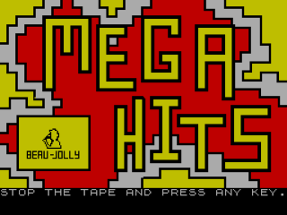 10 Mega Hits title screen for ZX Spectrum